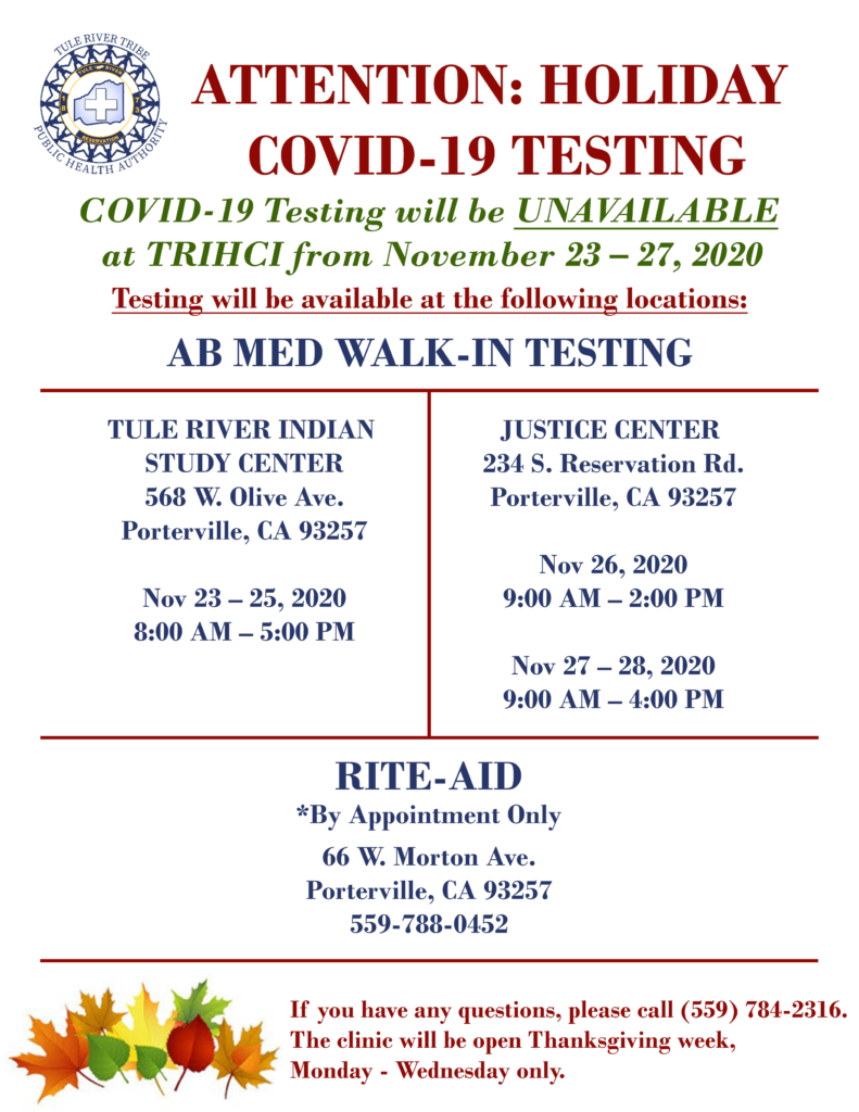 Thanksgiving Testing Flyer